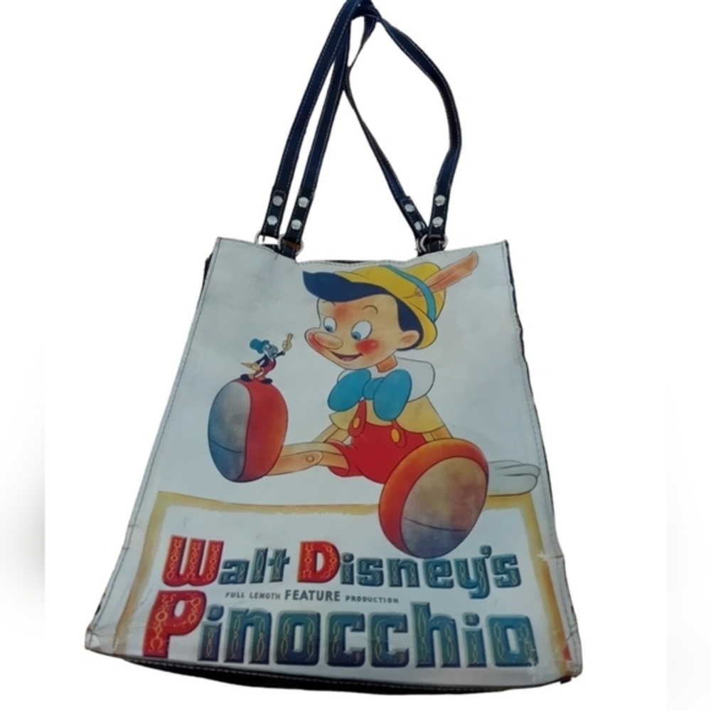 Vintage Walt Disney Pinnochio Faux Leather PVC‎ Tote Bag Women's VTG Purse